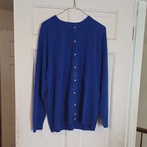 Women's Blue Button-Up Sweater
